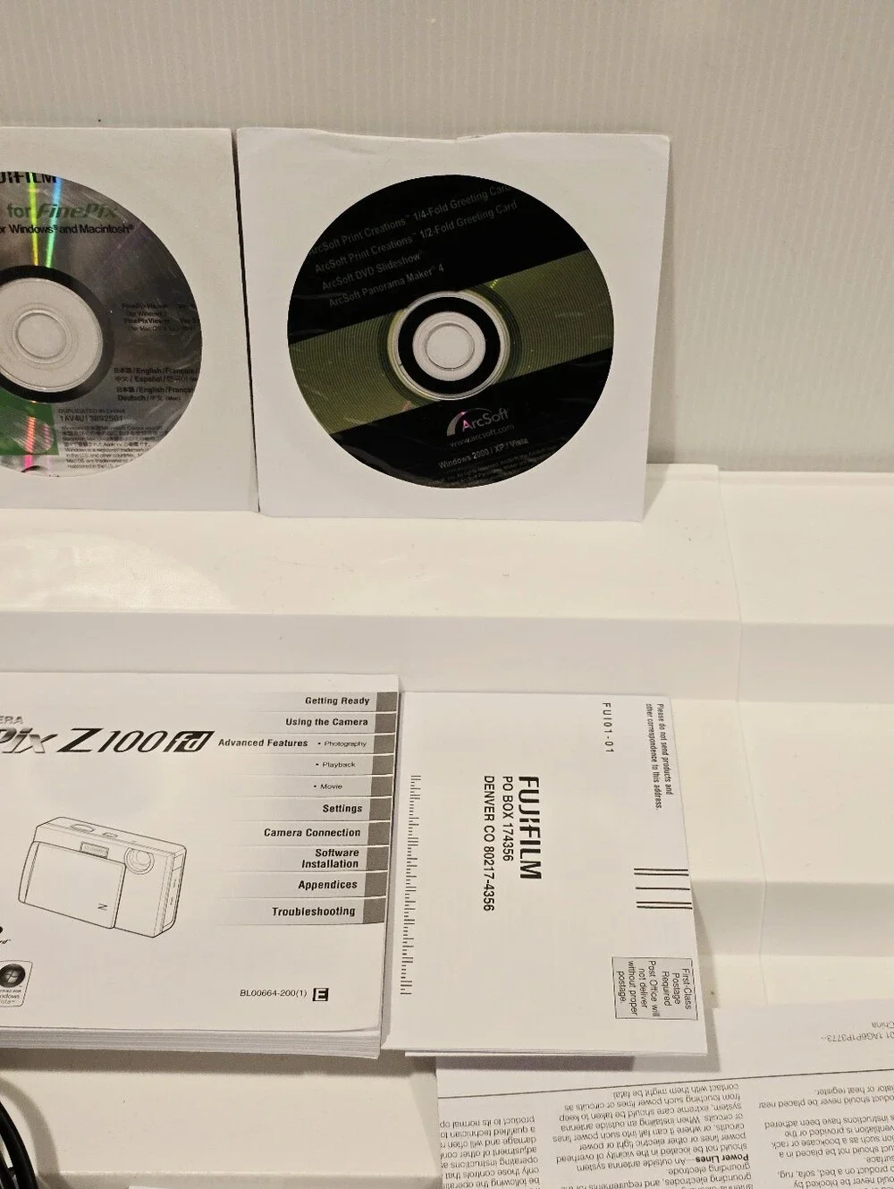 Fujifilm FinePix Z100fd Digital Camera Replacement charger cables and booklets